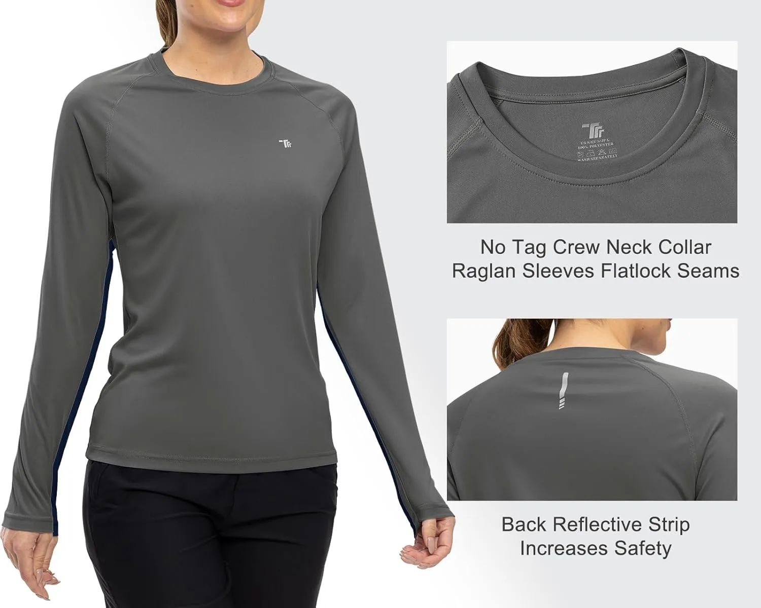 TBMPOY Women's UPF 50  Long Sleeve Quick Dry Zipper Sun Protection Shirts