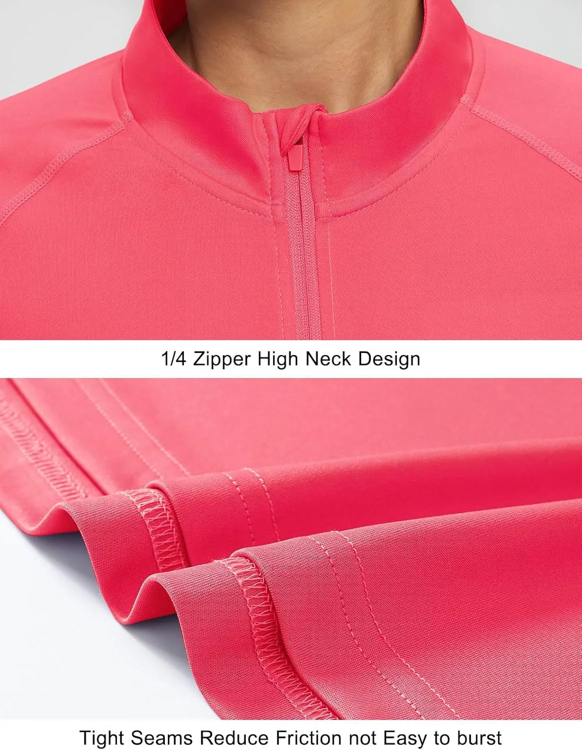 TBMPOY Women's UPF 50  Long Sleeve Quick Dry Zipper Sun Protection Shirts