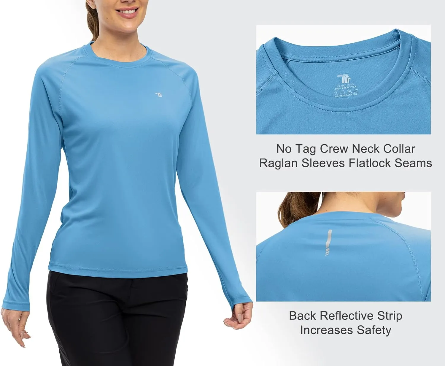 TBMPOY Women's UPF 50  Long Sleeve Quick Dry Zipper Sun Protection Shirts