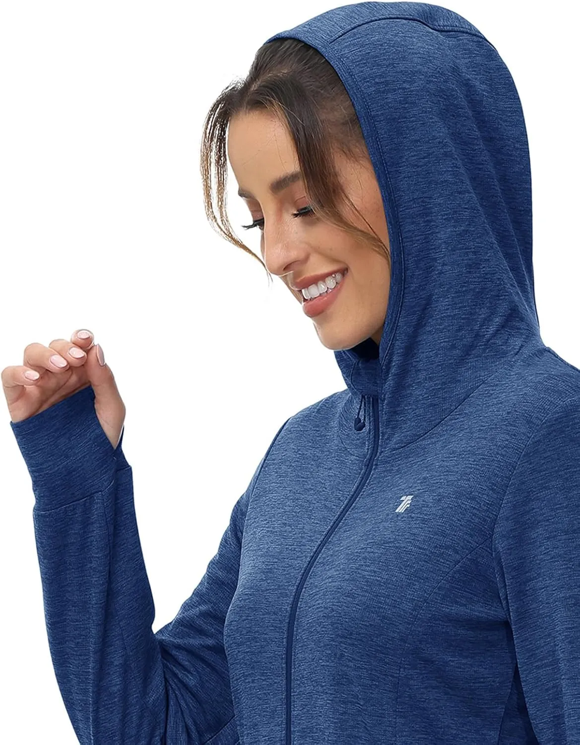 TBMPOY Womens UPF 50  Sun Protection Hoodie Jackets Light Weight Long Sleeve Shirts Hiking Outdoor Full Zip Tops
