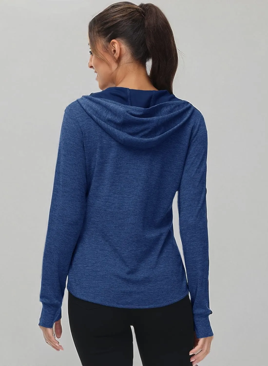 TBMPOY Womens UPF 50  Sun Protection Hoodie Jackets Light Weight Long Sleeve Shirts Hiking Outdoor Full Zip Tops