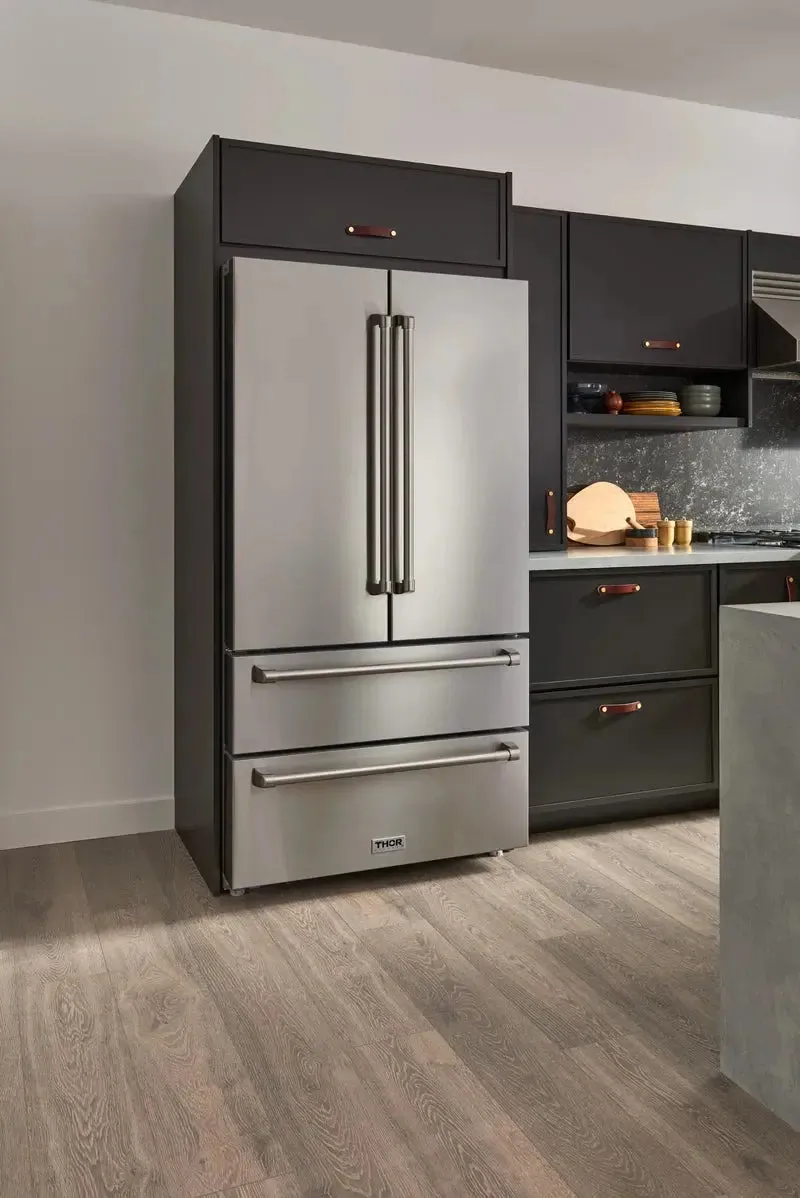 Thor Kitchen 36" 22.5 Cubic Feet Energy Star Smudge-Resistant French Door Refrigerator