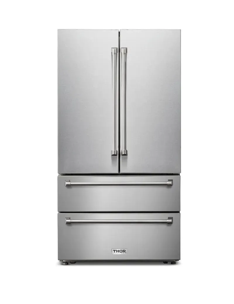 Thor Kitchen 36" 22.5 Cubic Feet Energy Star Smudge-Resistant French Door Refrigerator