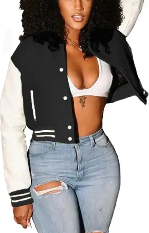 ThusFar Women Denim Distressed Jacket Puff Sleeve Ripped Pockets Vintage Washed Classic Button Up Cropped Destroyed Jean Coat