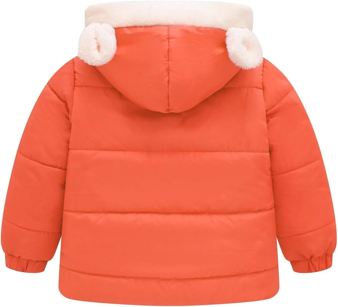 Toddler Boys Girls Fleece Cute Ears Down Coat Cotton Padded Hooded Jackets with Pockets Little Girl Winter Coats Size 8