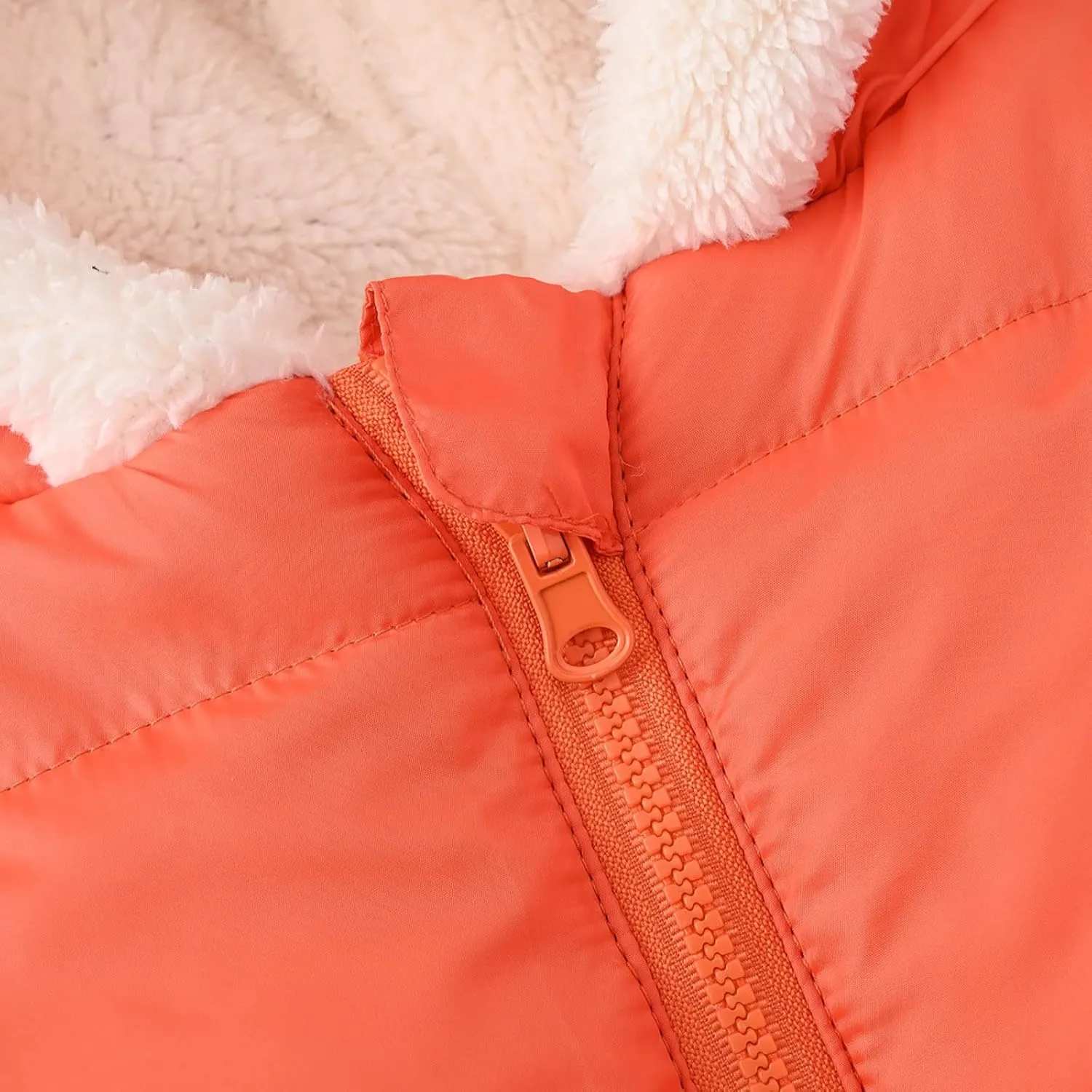 Toddler Boys Girls Fleece Cute Ears Down Coat Cotton Padded Hooded Jackets with Pockets Little Girl Winter Coats Size 8
