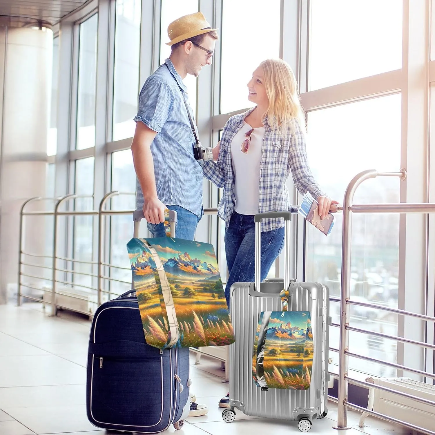 Travel Packing Bags Landscape Compression Storage Shoe Bag Suitcase Organizer Bags Set for Travel Accessories