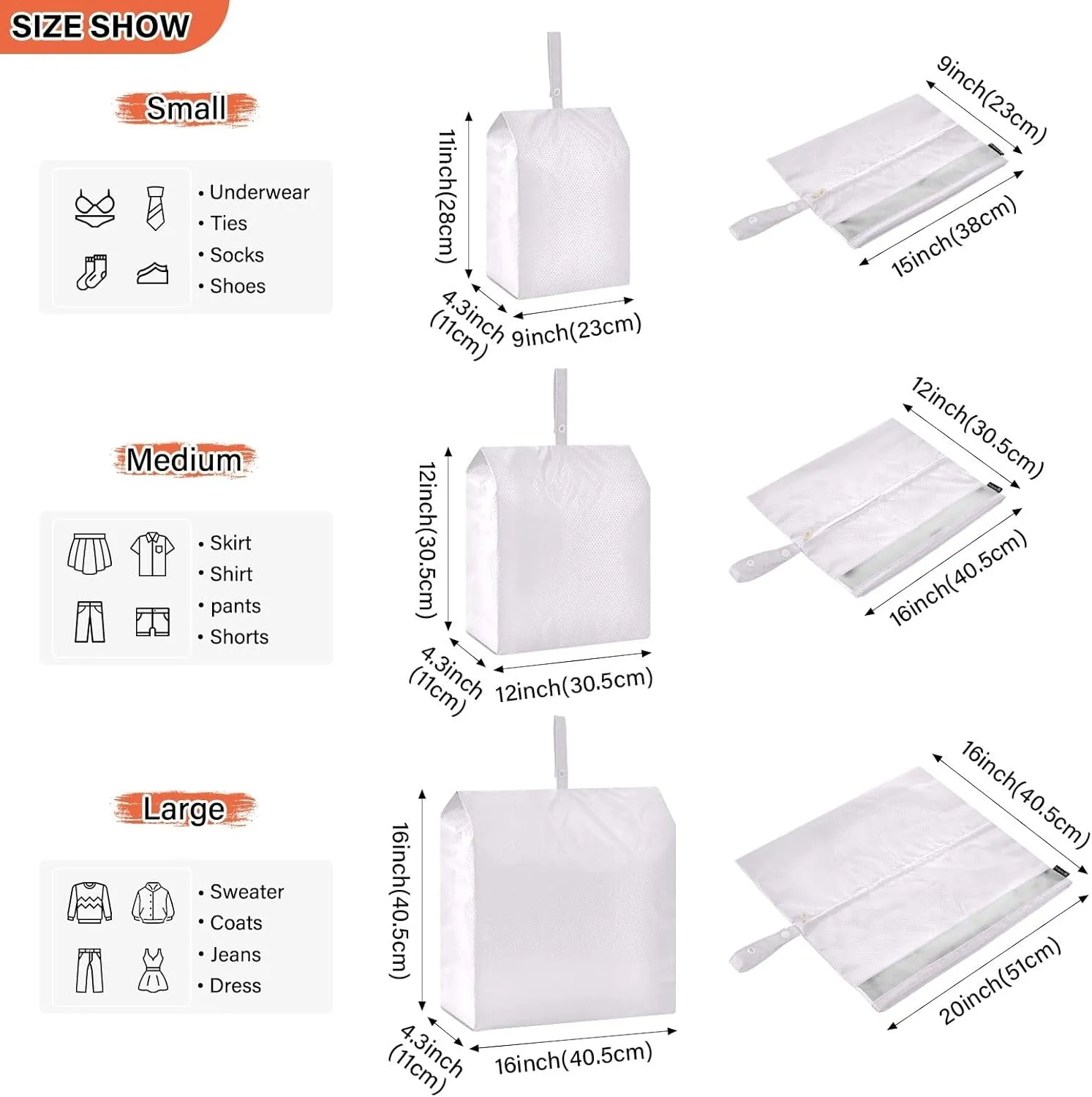 Travel Packing Bags Magnolia 3 Set of Packing Cubes for Suitcases Travel Bags Organizer for Luggage