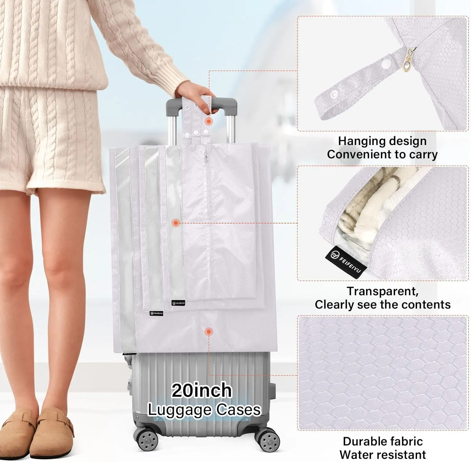 Travel Packing Bags Magnolia 3 Set of Packing Cubes for Suitcases Travel Bags Organizer for Luggage