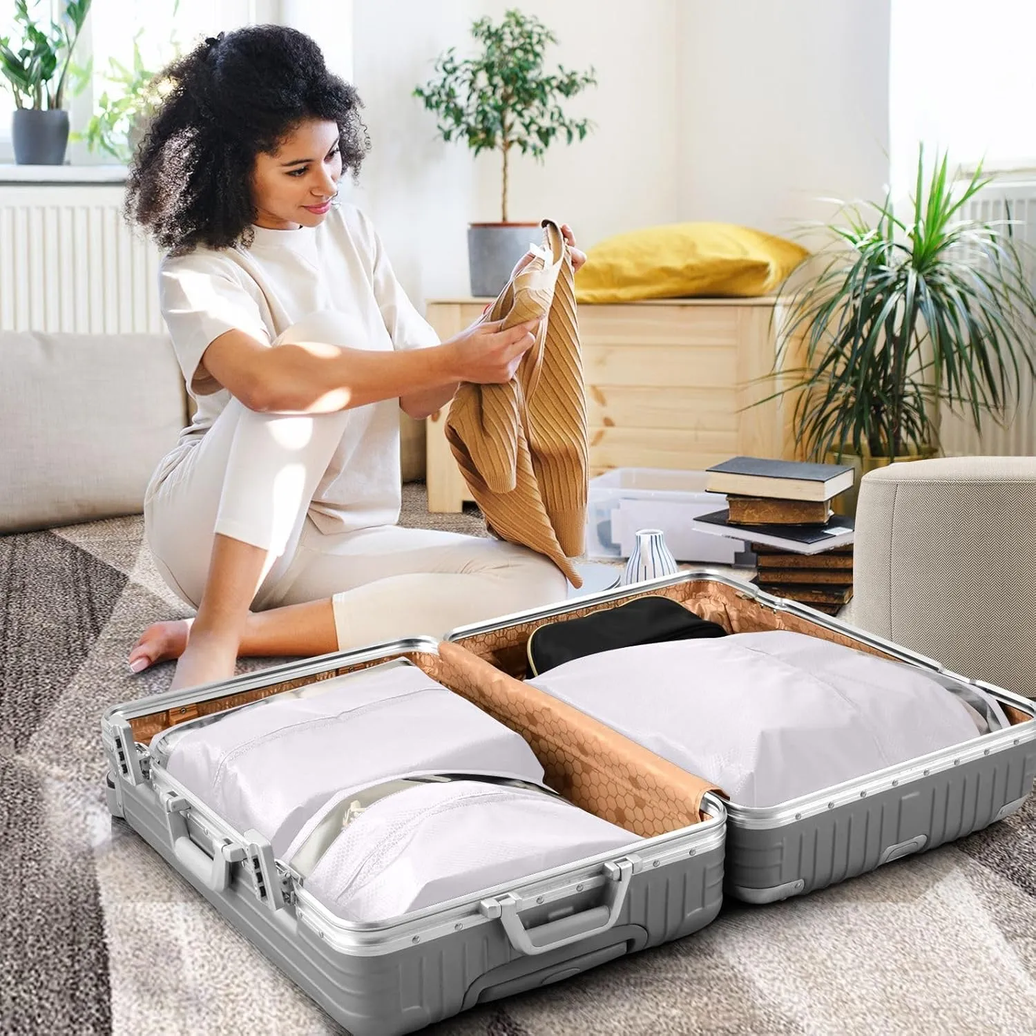 Travel Packing Bags Magnolia 3 Set of Packing Cubes for Suitcases Travel Bags Organizer for Luggage