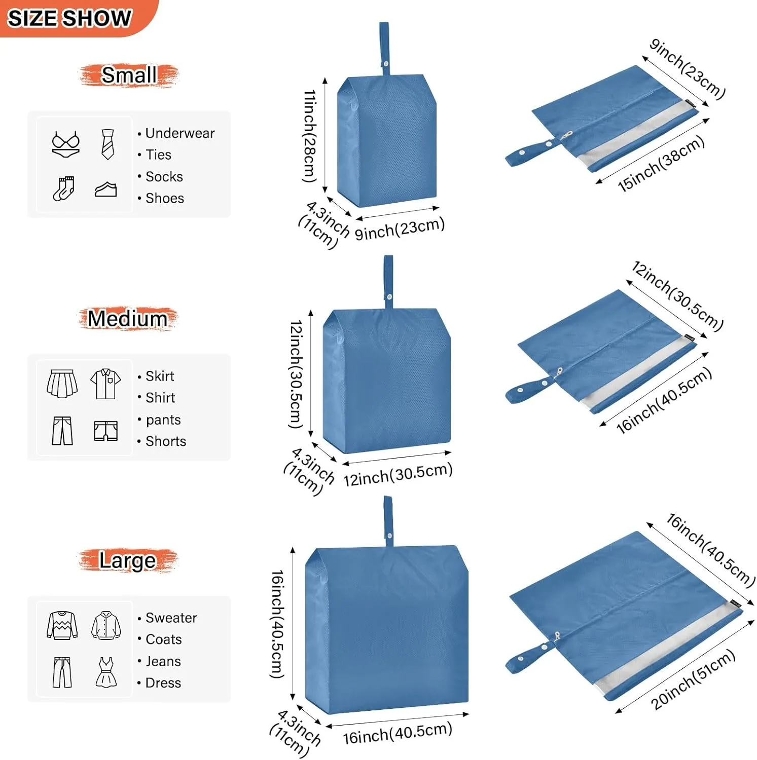Travel Packing Organizers Lapis Lazuli Foldable Suitcase Organizer Bags Set Travel Bags Organizer for Luggage