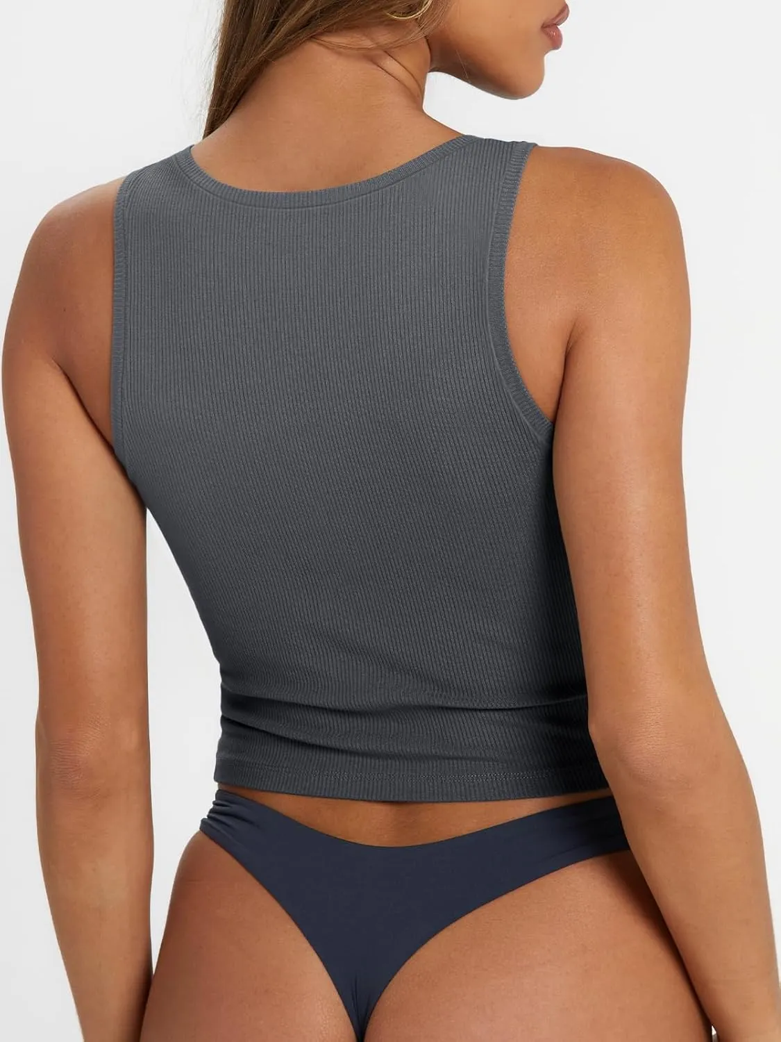 Trendy Queen Women's Summer Square Neck Tank Tops Workout Cropped Ribbed Summer Camisole Sleeveless Clothes 2025