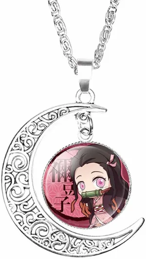 TV Movie Necklace, Metal Anime Cartoon Tanjirou Nezuko Torque for Women and Men (1)
