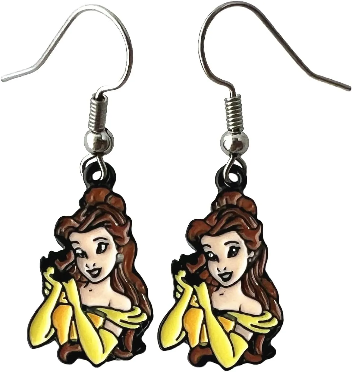TV Movies Cartoon Cute Princess Zinc Alloy Metal Earrings Stud for Women