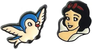 TV Movies Cartoon Princess Earrings Stud,Zinc Alloy Metal Ear Stud for Women and Men