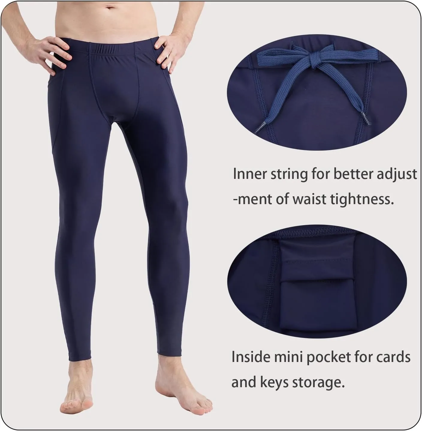 UPF 50  Men's Surfing Leggings Sun Protection Swimming Pants