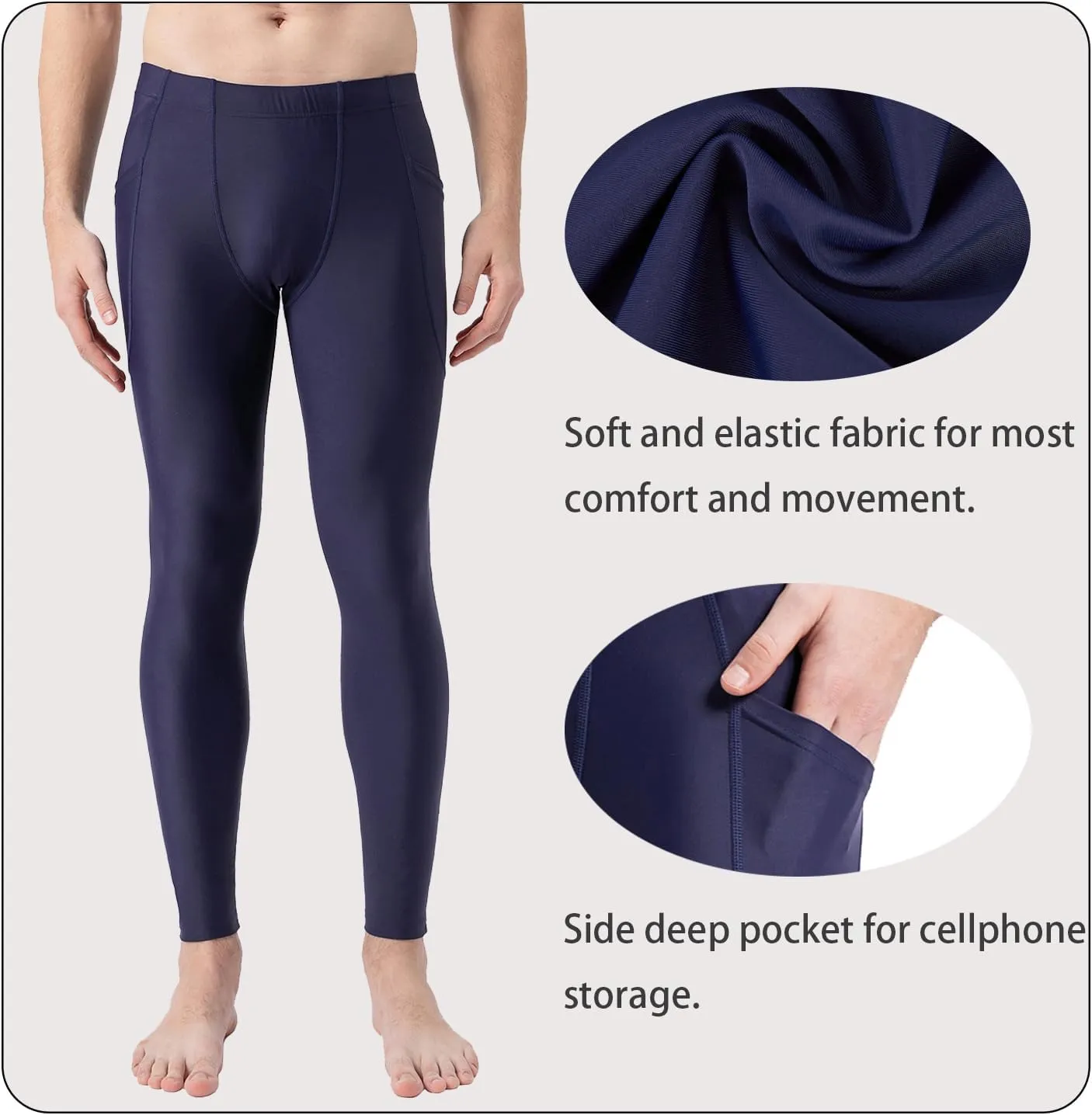 UPF 50  Men's Surfing Leggings Sun Protection Swimming Pants