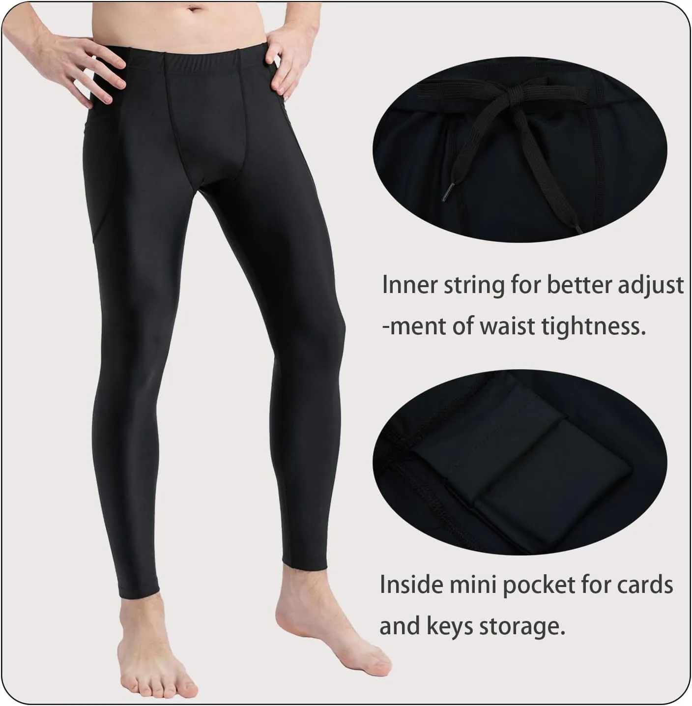 UPF 50  Men's Surfing Leggings Sun Protection Swimming Pants