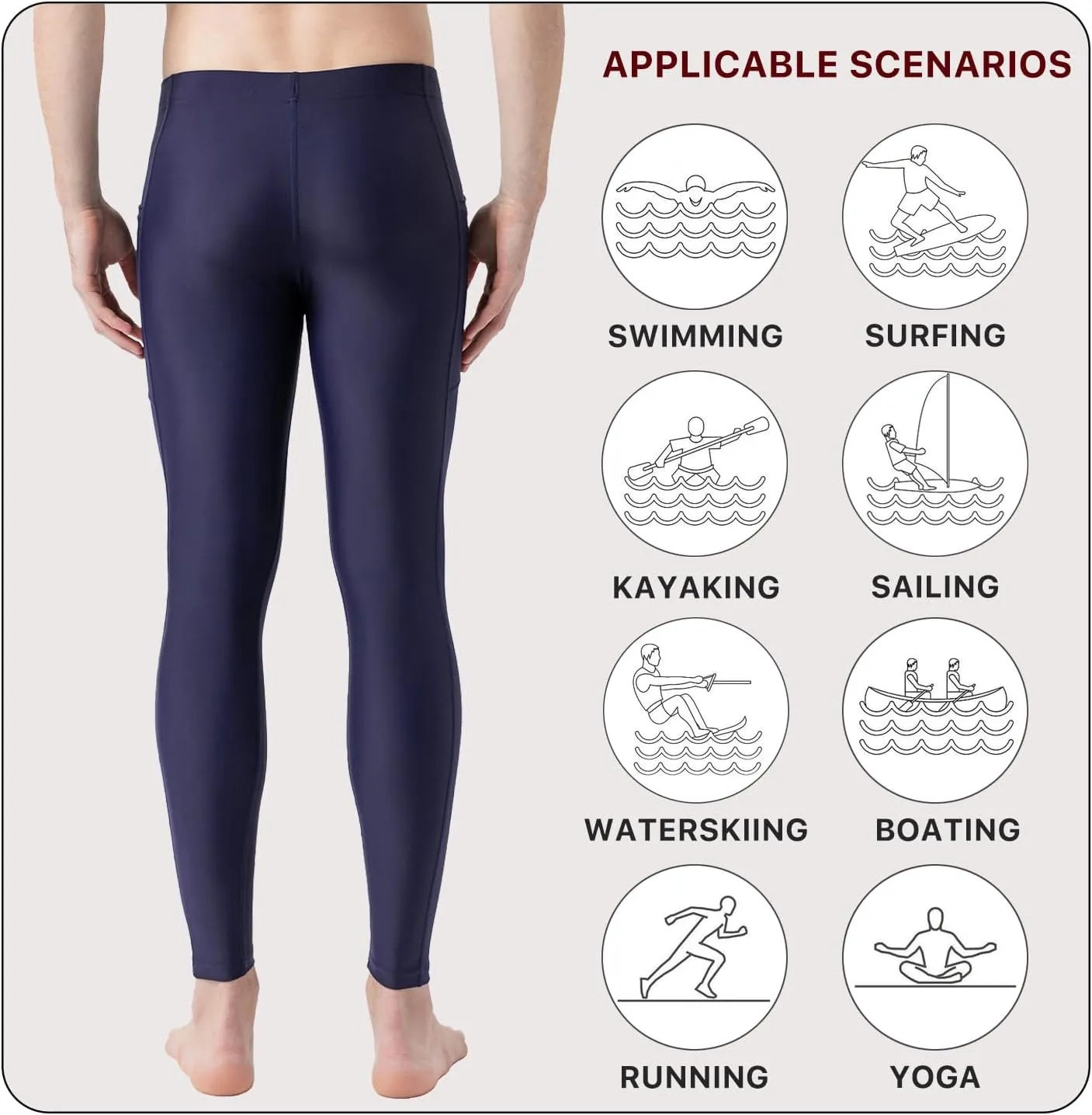 UPF 50  Men's Surfing Leggings Sun Protection Swimming Pants