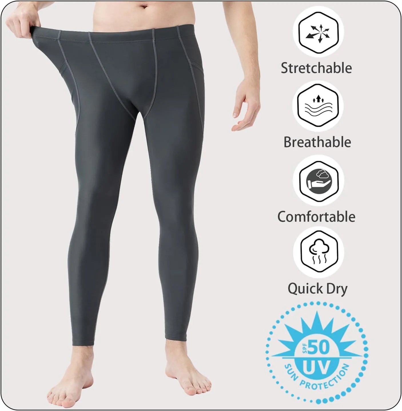 UPF 50  Men's Surfing Leggings Sun Protection Swimming Pants
