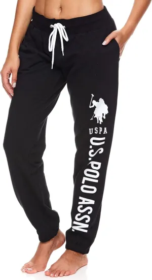 U.S. Polo Assn. Essentials Womens Sweatpants with Pockets, Comfy and Breathable French Terry Joggers for Women