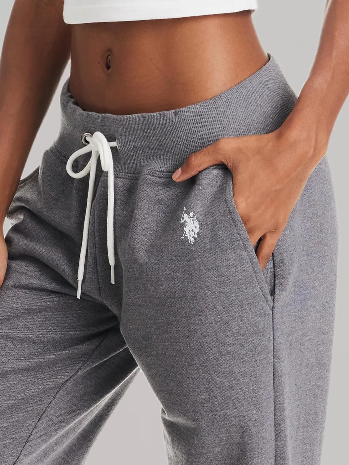 U.S. Polo Assn. Womens Sweatpants with Pockets, French Terry Womens Joggers or Wide Leg Sweats