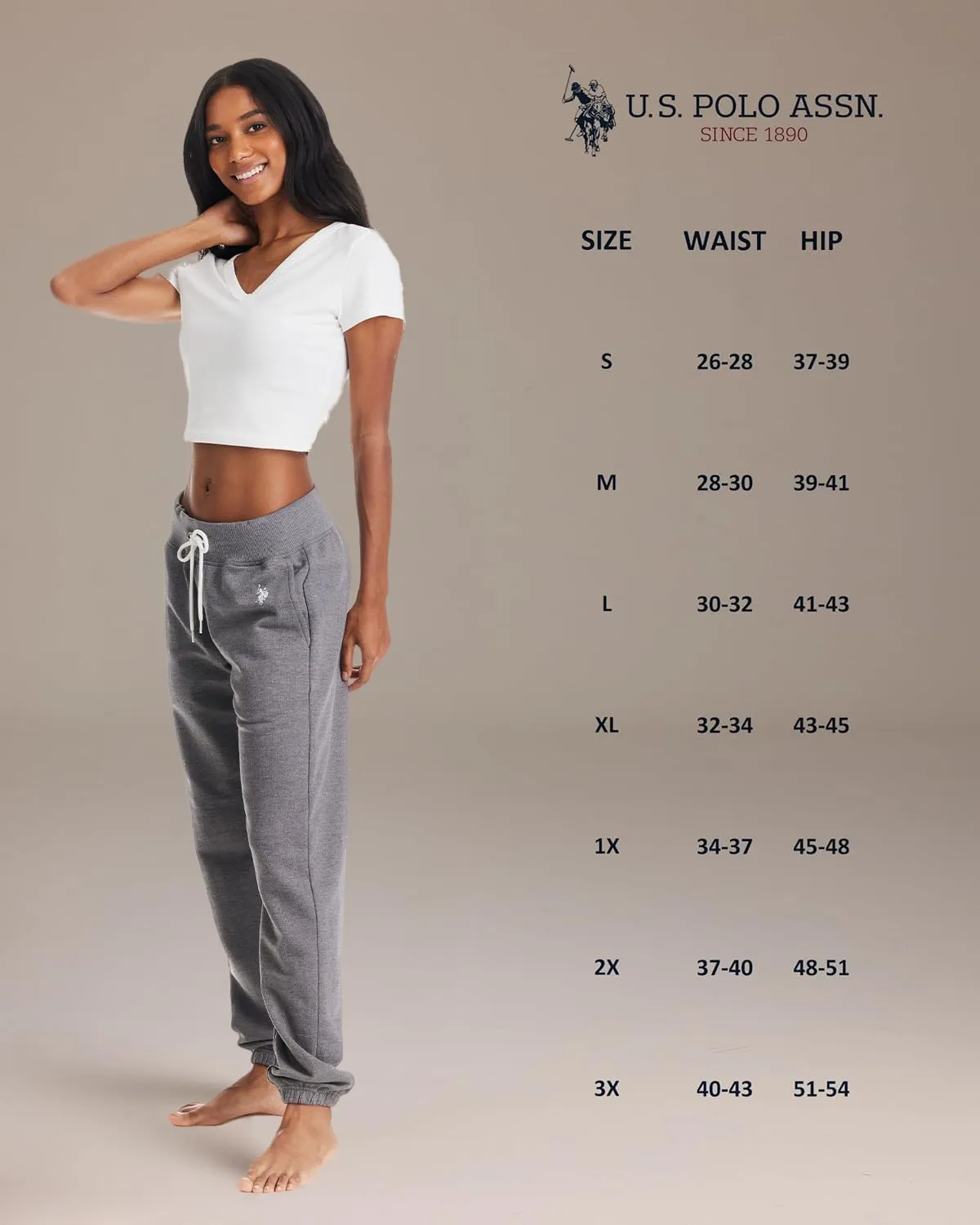 U.S. Polo Assn. Womens Sweatpants with Pockets, French Terry Womens Joggers or Wide Leg Sweats