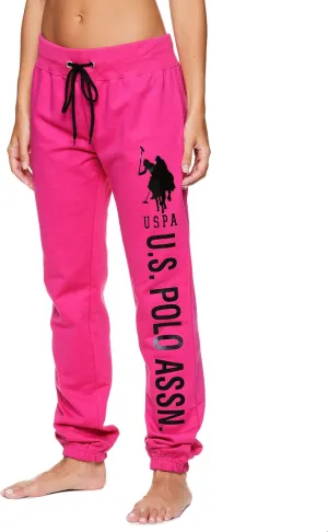 U.S. Polo Assn. Womens Sweatpants - Women Joggers Sweats with Logo Print - French Terry Poly-Cotton