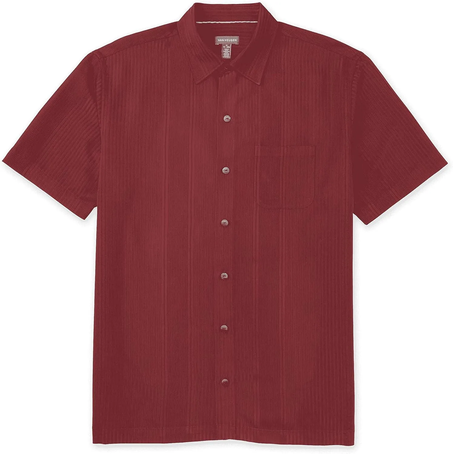 Van Heusen Men's Air Short Sleeve Button Down Poly Rayon Shirt (Discontinued by)