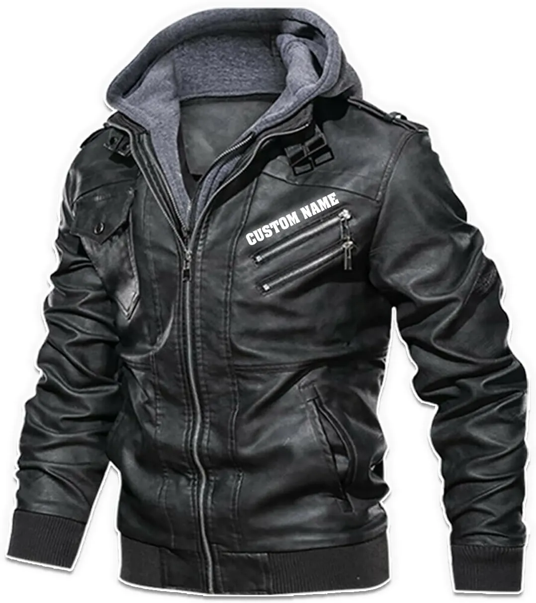 Vegvisir Berserker Valhalla Viking Symbol Personalized Men Motorcycle PU Leather Coat Biker Rider Jacket Men