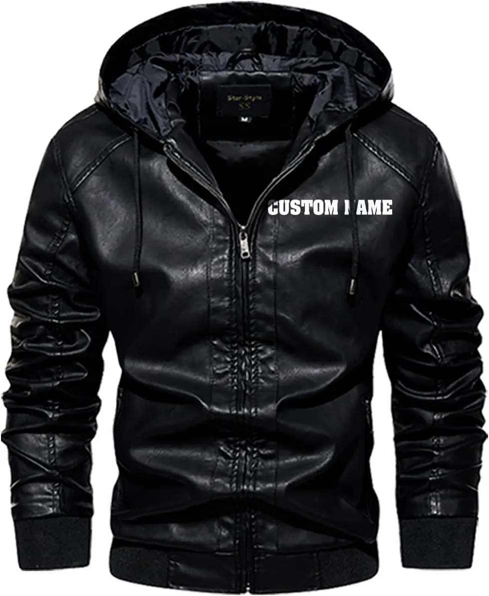 Vegvisir Berserker Valhalla Viking Symbol Personalized Men Motorcycle PU Leather Coat Biker Rider Jacket Men