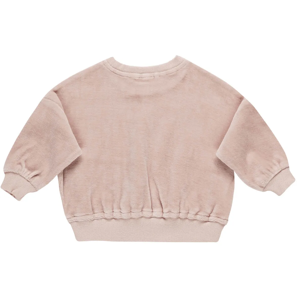 Velour Relaxed Sweatshirt in Blush by Quincy Mae