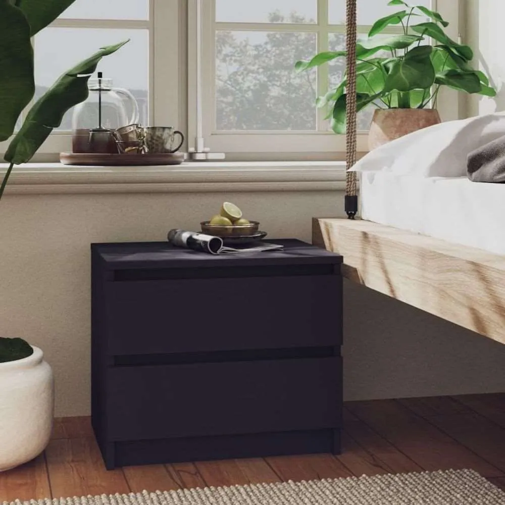 vidaXL Bed Cabinet Smoked Oak 50x39x43.5 cm Engineered Wood