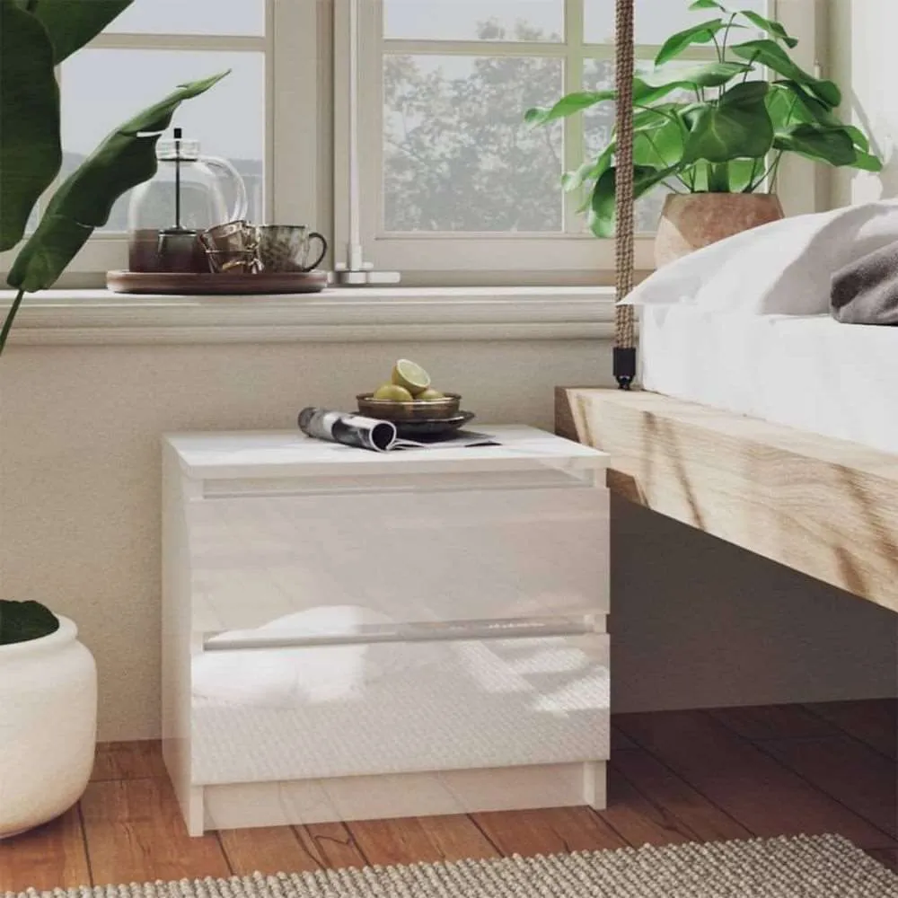 vidaXL Bed Cabinet Smoked Oak 50x39x43.5 cm Engineered Wood