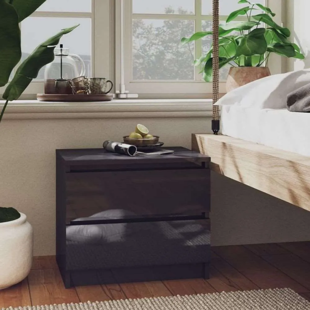 vidaXL Bed Cabinet Smoked Oak 50x39x43.5 cm Engineered Wood