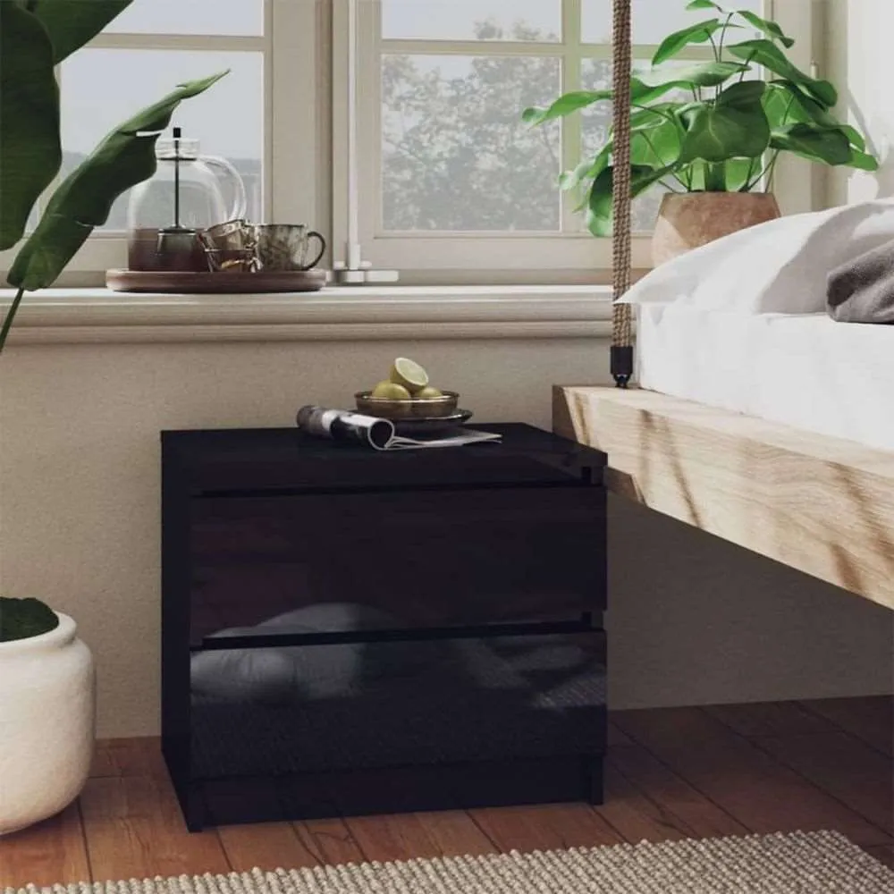 vidaXL Bed Cabinet Smoked Oak 50x39x43.5 cm Engineered Wood