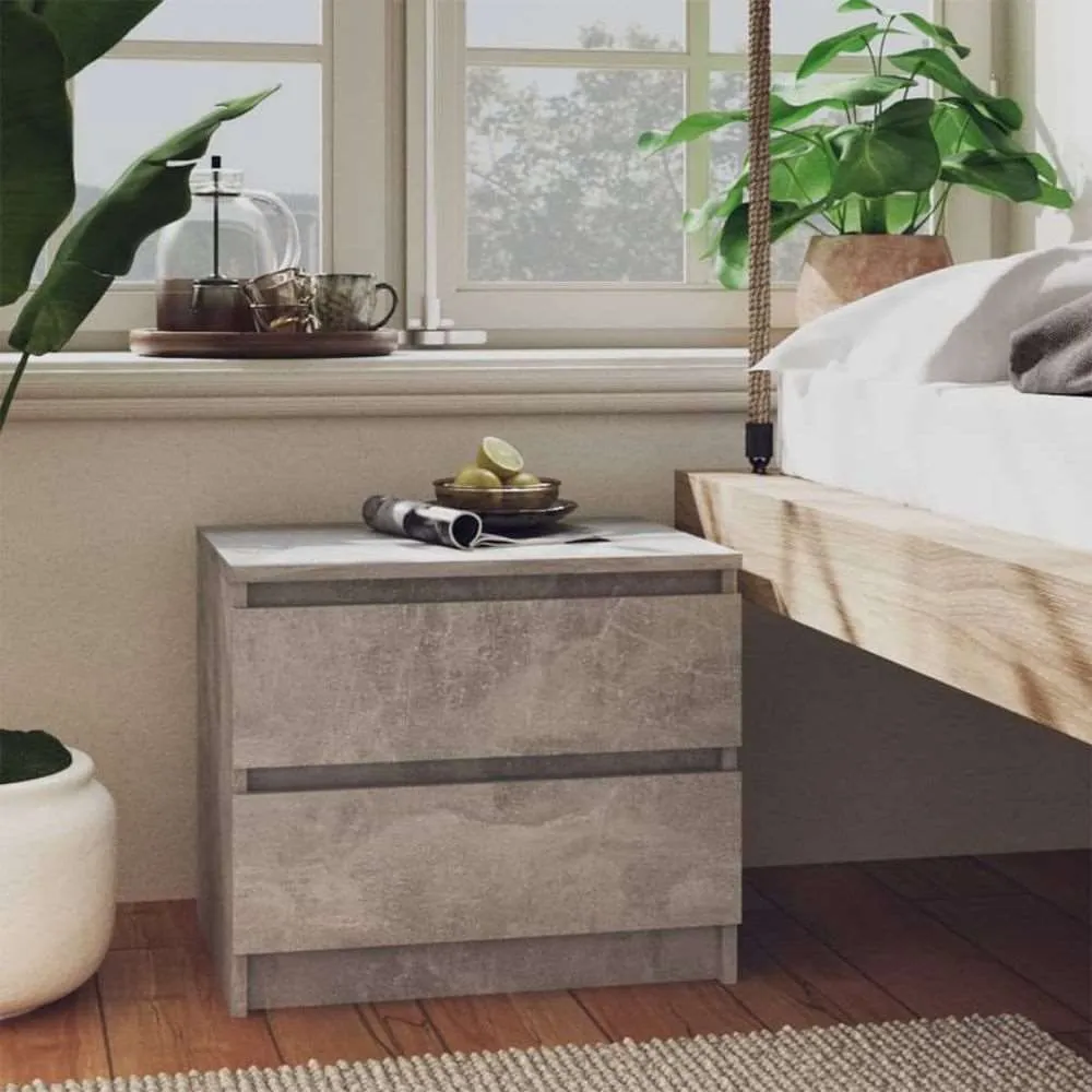 vidaXL Bed Cabinet Smoked Oak 50x39x43.5 cm Engineered Wood