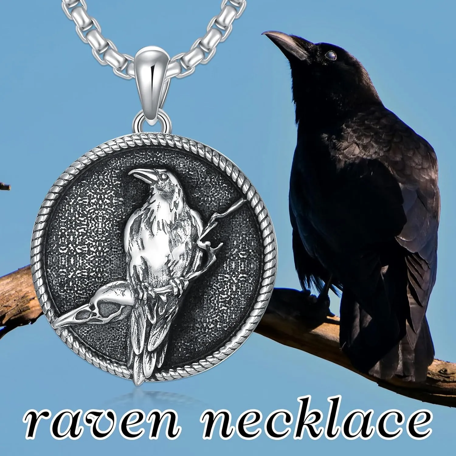 Viking Necklace for Men S925 Sterling Silver Odin/Troll Cross/Compass/Raven/Valknut/Axe Rune Amulet Necklace Norse Jewelry for Christmas Birthday