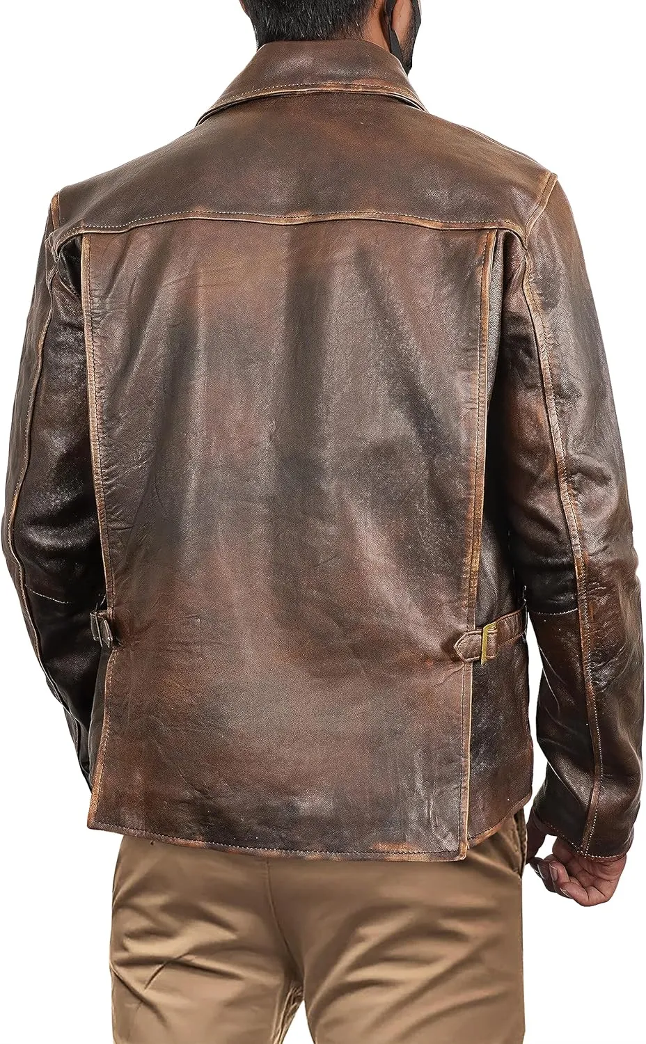 Vintage Brown Bomber Leather Jacket for Mens - Brown Distressesd Jackets