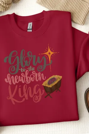 Watercolor Glory To The Newborn King Unisex NuBlend Crew Sweatshirt