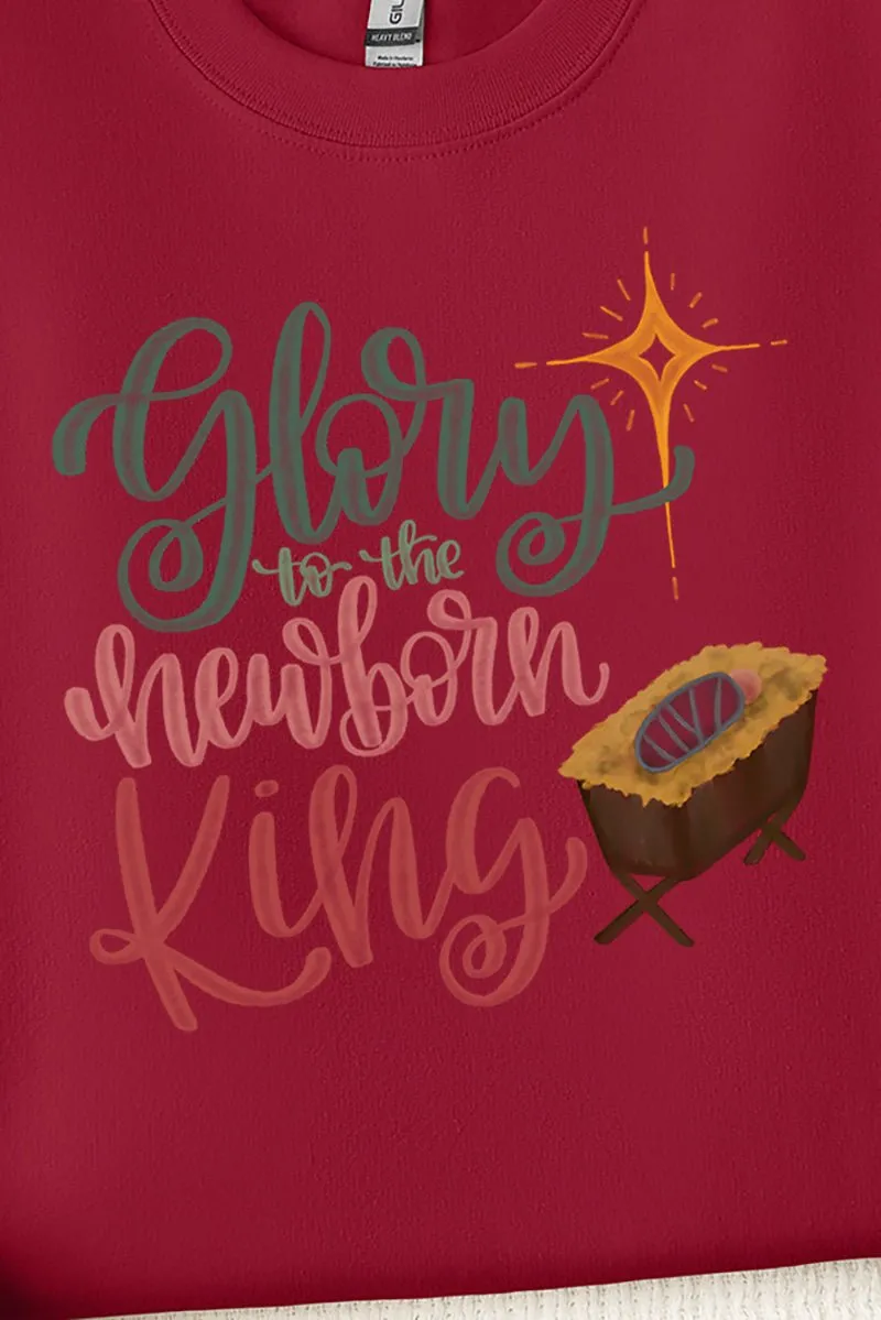 Watercolor Glory To The Newborn King Unisex NuBlend Crew Sweatshirt
