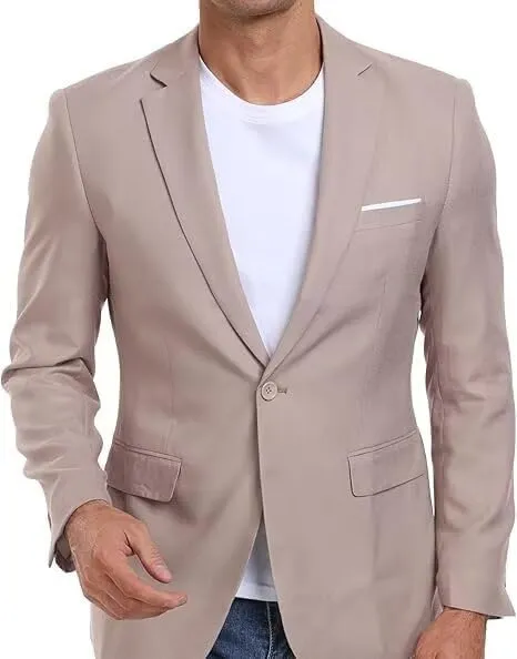 Wehilion Mens Casual Blazer Jacket Lightweight Sports Coat Suit Jacket for Summer Daily Business Wedding Party Travel