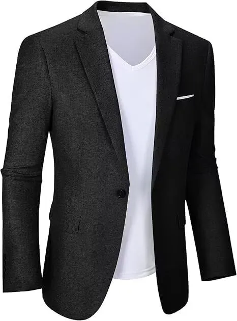 Wehilion Mens Casual Blazer Jacket Lightweight Sports Coat Suit Jacket for Summer Daily Business Wedding Party Travel