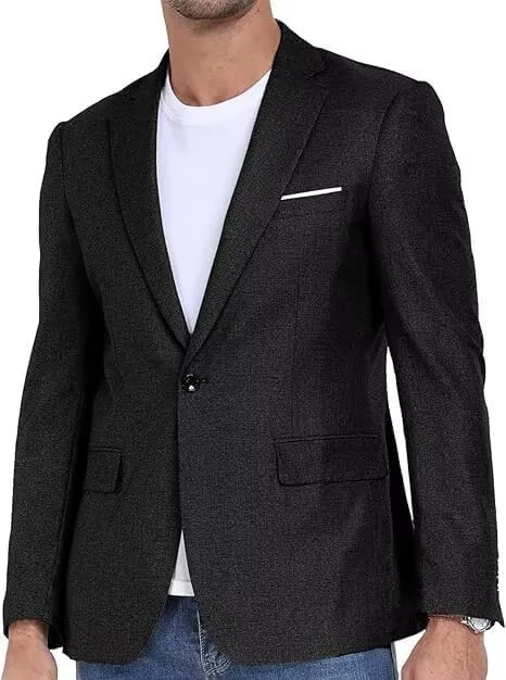 Wehilion Mens Casual Blazer Jacket Lightweight Sports Coat Suit Jacket for Summer Daily Business Wedding Party Travel