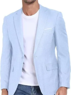 Wehilion Mens Casual Blazer Jacket Lightweight Sports Coat Suit Jacket for Summer Daily Business Wedding Party Travel