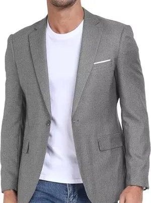 Wehilion Mens Casual Blazer Jacket Lightweight Sports Coat Suit Jacket for Summer Daily Business Wedding Party Travel