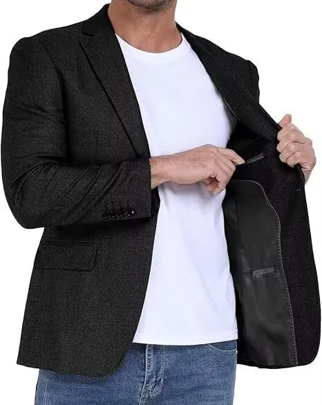Wehilion Mens Casual Blazer Jacket Lightweight Sports Coat Suit Jacket for Summer Daily Business Wedding Party Travel
