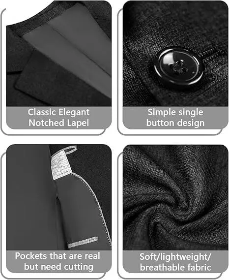 Wehilion Mens Casual Blazer Jacket Lightweight Sports Coat Suit Jacket for Summer Daily Business Wedding Party Travel