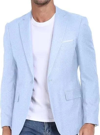 Wehilion Mens Casual Blazer Jacket Lightweight Sports Coat Suit Jacket for Summer Daily Business Wedding Party Travel