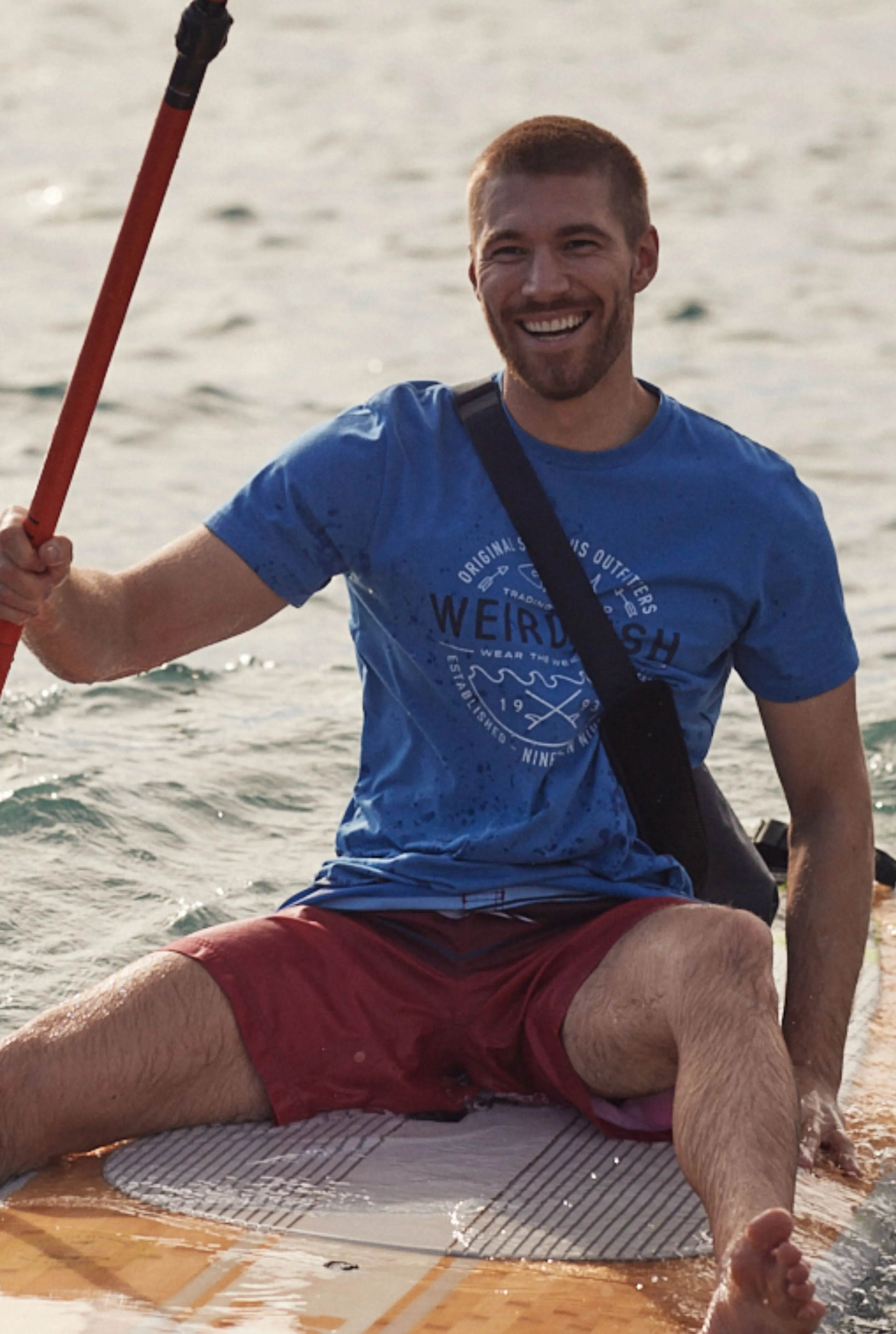 Weird Fish Waves Graphic T-Shirt- Blue Sapphire